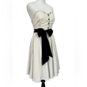 Anthropologie | Girls from Savoy | strapless polka dot dress | 6